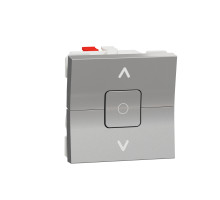 Выключатель Для Жалюзи 2-Клавишный Схема 4, 6А, 2 Модуля Алюминий